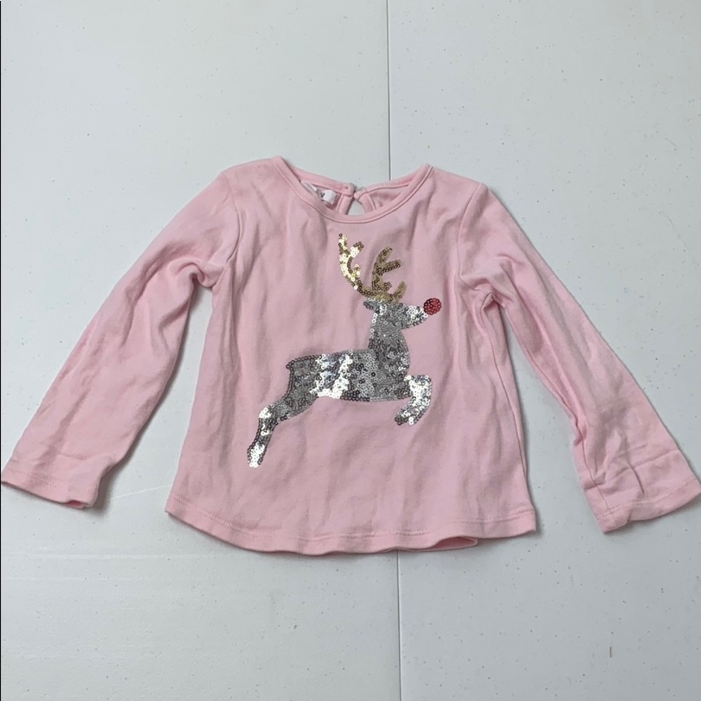 Mud Pie Girls Rudolph Reindeer Sequin Sweatshirt 2